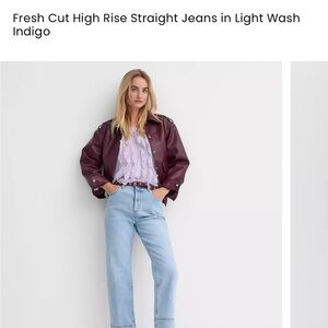 Light Wash High Rise Straight Jeans